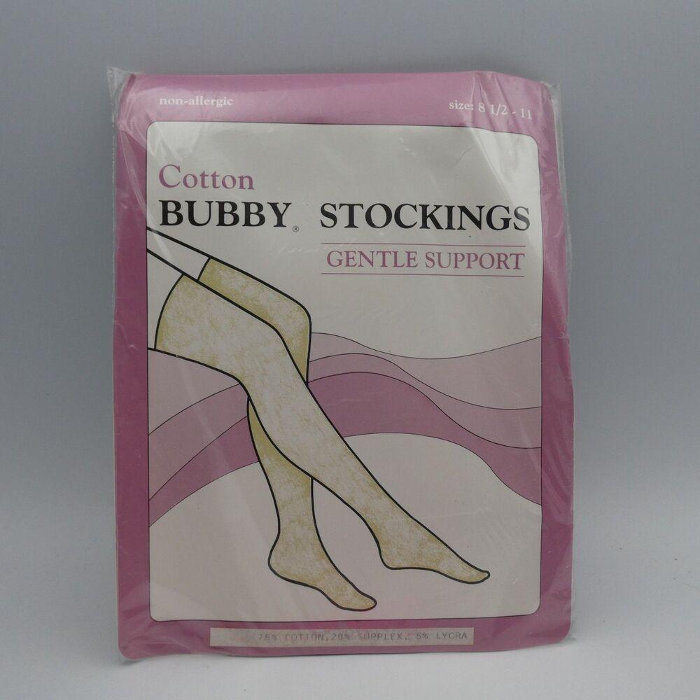 Vintage Superbilt Bubby Stockings Black Cotton Blend Deadstock Size 8.5-11